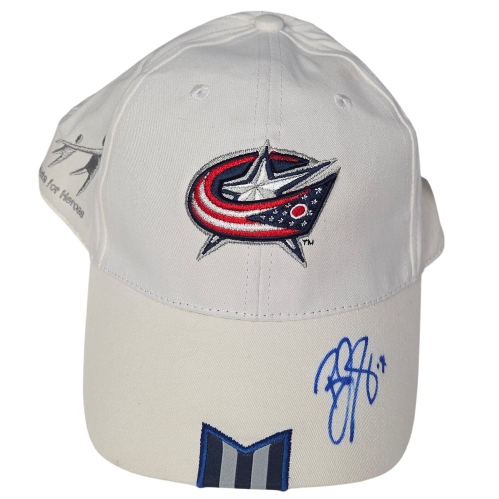 Columbus Blue Jackets SIGNED Hat RJ Umberger #18 Autographed White Hockey NEW